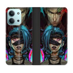 Housse cuir portefeuille Pour Xiaomi Redmi 15C 4G Arcane Jinx Bleu