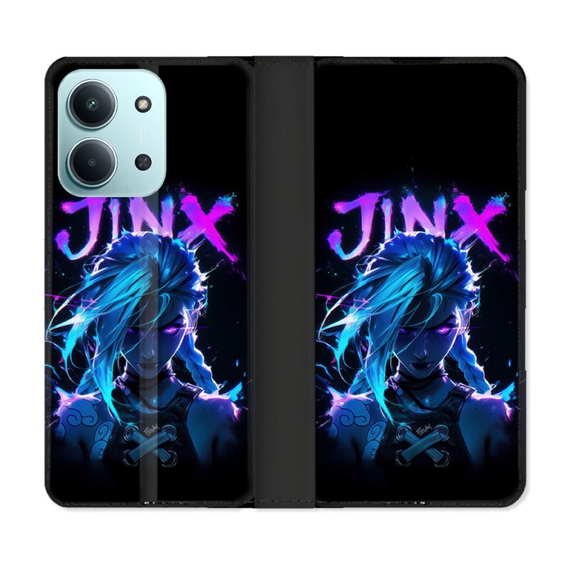 Housse cuir portefeuille Pour Xiaomi Redmi 15C 4G Arcane Jinx Night