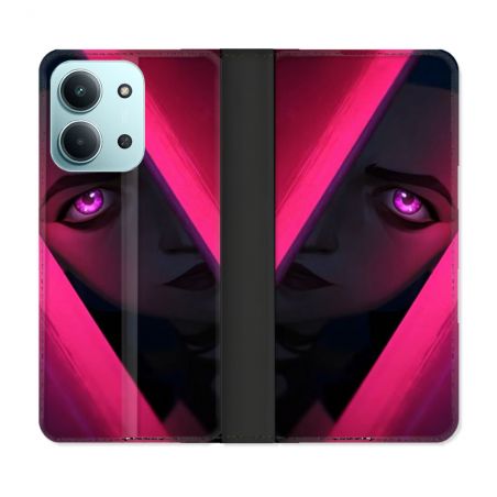 Housse cuir portefeuille Pour Xiaomi Redmi 15C 4G Arcane Jinx Rose