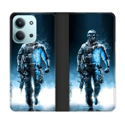 Housse cuir portefeuille Pour Xiaomi Redmi 15C 4G Call Of Duty Guerrier