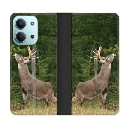 Housse cuir portefeuille Pour Xiaomi Redmi 15C 4G Chasse Cerf
