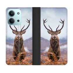 Housse cuir portefeuille Pour Xiaomi Redmi 15C 4G Chasse Chevreuil Montagne