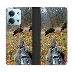 Housse cuir portefeuille Pour Xiaomi Redmi 15C 4G Chasse Vision Tir