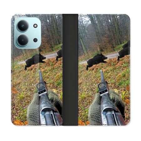 Housse cuir portefeuille Pour Xiaomi Redmi 15C 4G Chasse Vision Tir