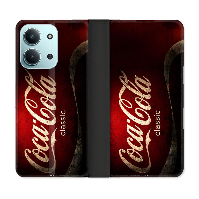 Housse cuir portefeuille Pour Xiaomi Redmi 15C 4G Coca Cola Classique