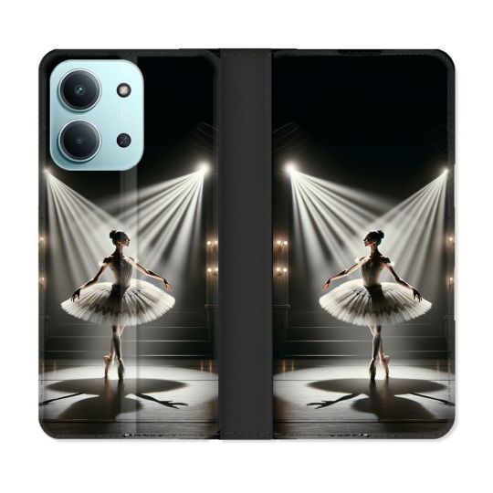 Housse cuir portefeuille Pour Xiaomi Redmi 15C 4G Danseuse Lumière