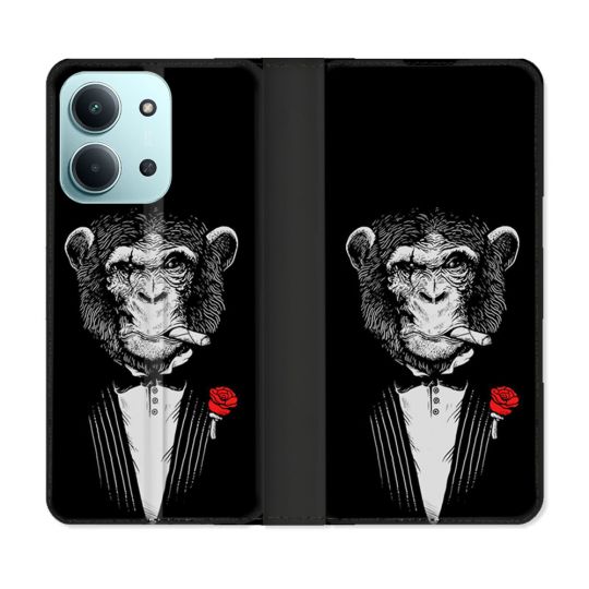 Housse cuir portefeuille Pour Xiaomi Redmi 15C 4G Decale Singe Mafia