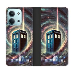 Housse cuir portefeuille Pour Xiaomi Redmi 15C 4G Dr Who Tardis Univers