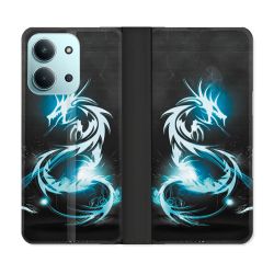 Housse cuir portefeuille Pour Xiaomi Redmi 15C 4G Fantastique Dragon Bleu