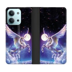 Housse cuir portefeuille Pour Xiaomi Redmi 15C 4G Fantastique Licorne Céleste