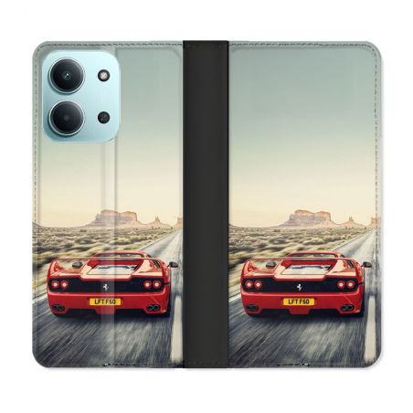 Housse cuir portefeuille Pour Xiaomi Redmi 15C 4G Ferrari F50