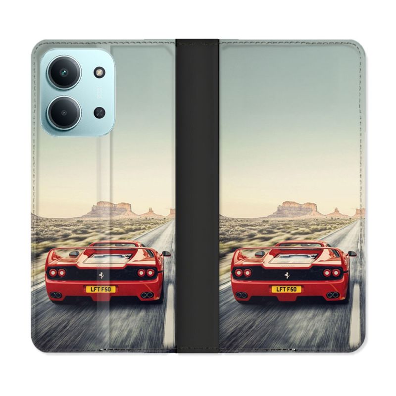Housse cuir portefeuille Pour Xiaomi Redmi 15C 4G Ferrari F50