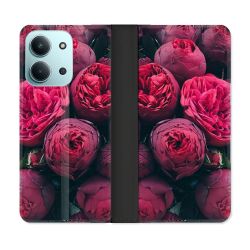 Housse cuir portefeuille Pour Xiaomi Redmi 15C 4G Fleur Pivoine