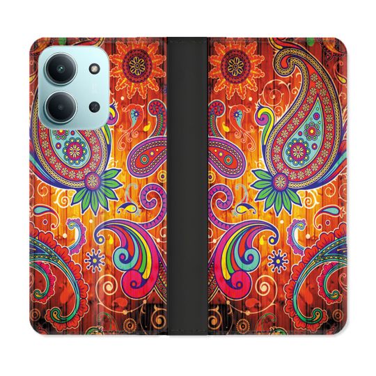 Housse cuir portefeuille Pour Xiaomi Redmi 15C 4G Fleur Psychedelic