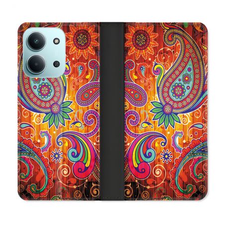 Housse cuir portefeuille Pour Xiaomi Redmi 15C 4G Fleur Psychedelic