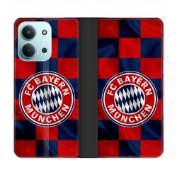 Housse cuir portefeuille Pour Xiaomi Redmi 15C 4G Foot Bayern Munich Carreaux