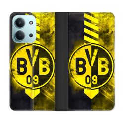 Housse cuir portefeuille Pour Xiaomi Redmi 15C 4G Foot Dortmund