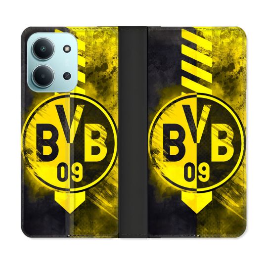 Housse cuir portefeuille Pour Xiaomi Redmi 15C 4G Foot Dortmund