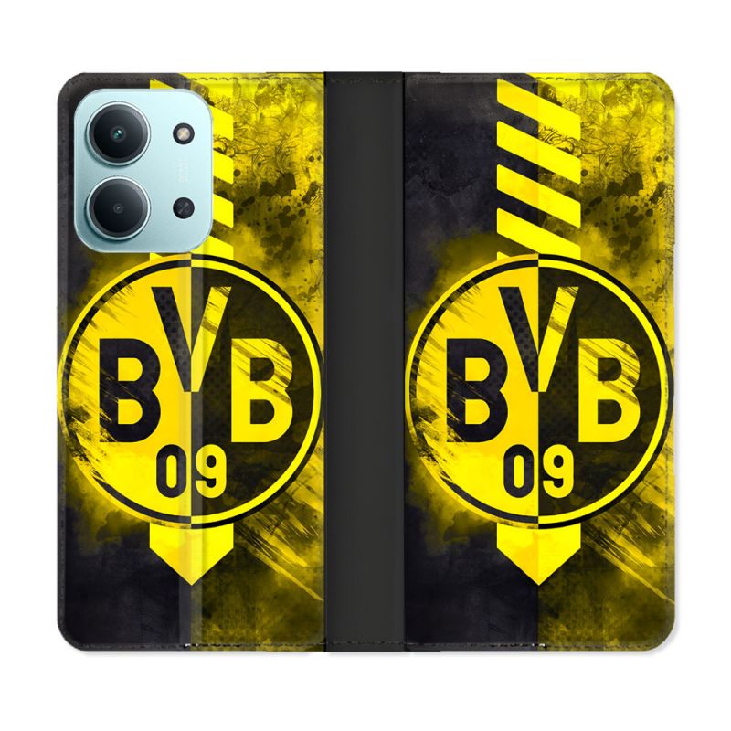 Housse cuir portefeuille Pour Xiaomi Redmi 15C 4G Foot Dortmund