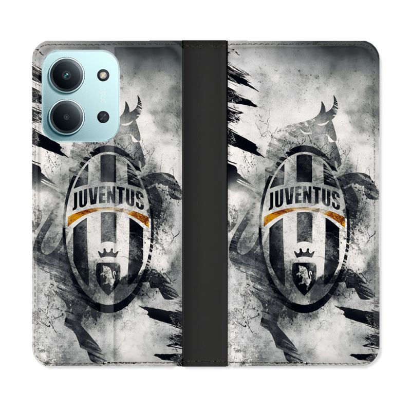Housse cuir portefeuille Pour Xiaomi Redmi 15C 4G Foot Juventus Turin