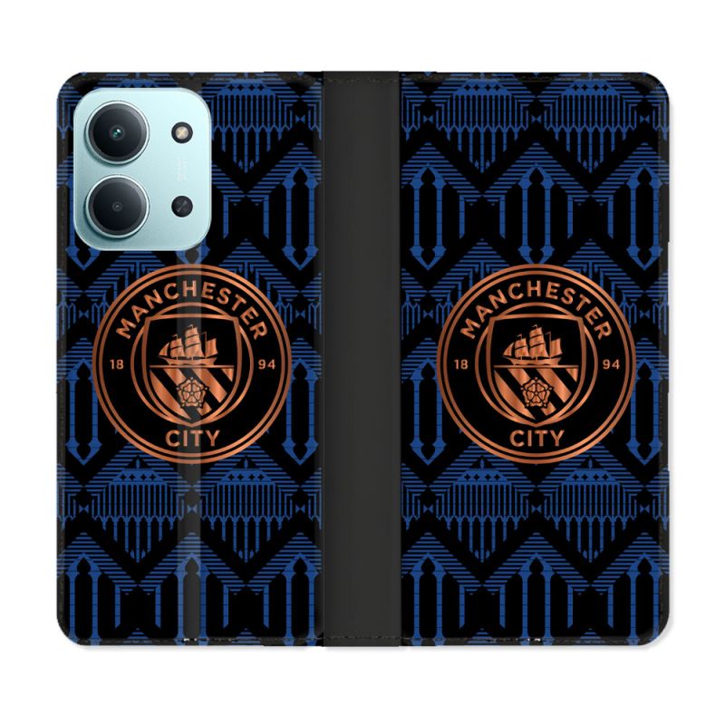 Housse cuir portefeuille Pour Xiaomi Redmi 15C 4G Foot Manchester City