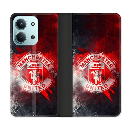 Housse cuir portefeuille Pour Xiaomi Redmi 15C 4G Foot Manchester United