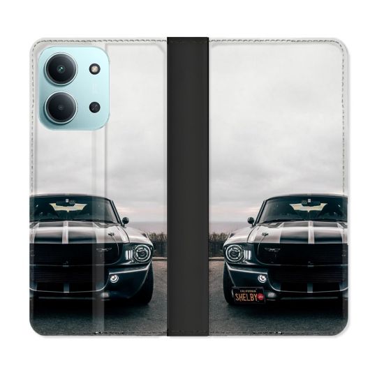 Housse cuir portefeuille Pour Xiaomi Redmi 15C 4G Ford Mustang GT500 Vintage