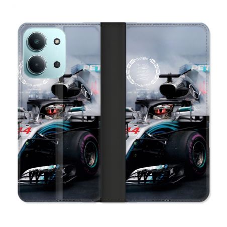 Housse cuir portefeuille Pour Xiaomi Redmi 15C 4G Formule 1 F1 Mercedes Petronas