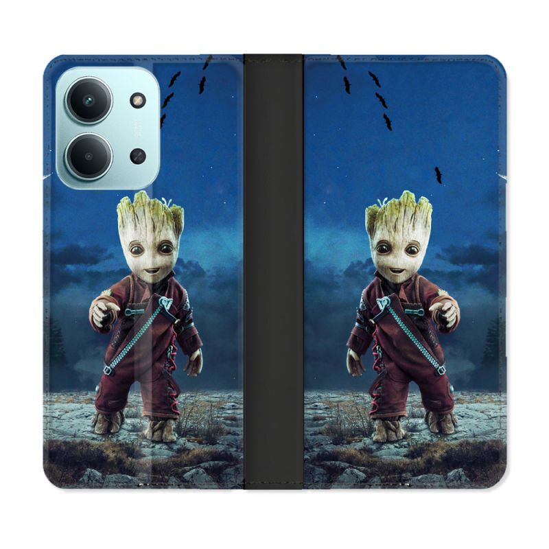 Housse cuir portefeuille Pour Xiaomi Redmi 15C 4G Groot Bleu