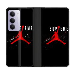 Housse cuir portefeuille Pour Xiaomi Redmi 15 5G Jordan Supreme Noir