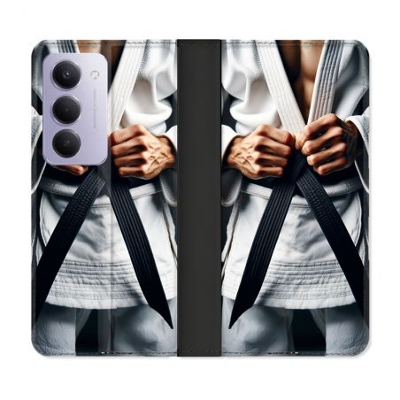 Housse cuir portefeuille Pour Xiaomi Redmi 15 5G Kimono Ceinture