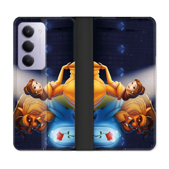 Housse cuir portefeuille Pour Xiaomi Redmi 15 5G La Belle et La Bête