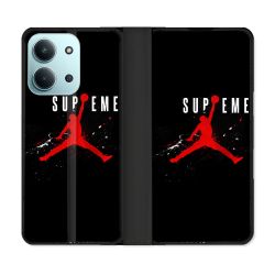 Housse cuir portefeuille Pour Xiaomi Redmi 15C 4G Jordan Supreme Noir