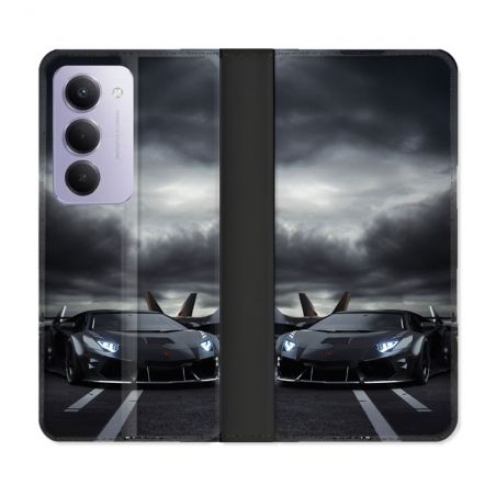 Housse cuir portefeuille Pour Xiaomi Redmi 15 5G Lamborghini Avion