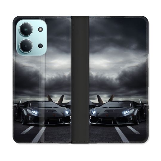 Housse cuir portefeuille Pour Xiaomi Redmi 15C 4G Lamborghini Avion