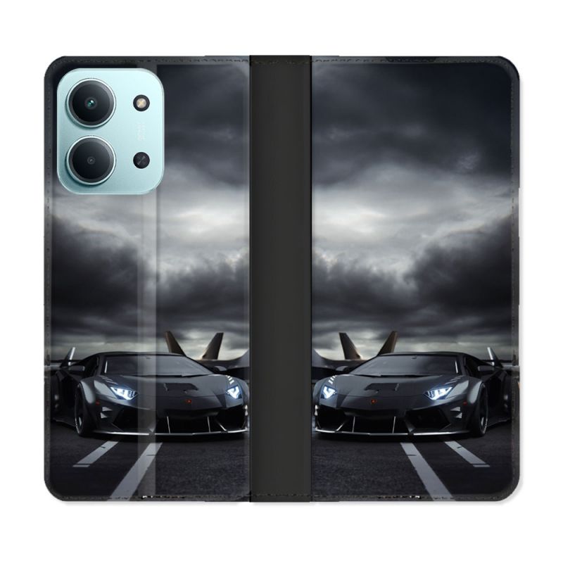 Housse cuir portefeuille Pour Xiaomi Redmi 15C 4G Lamborghini Avion