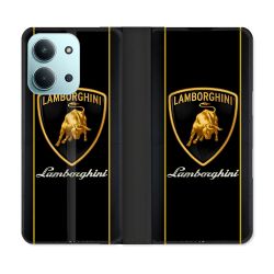 Housse cuir portefeuille Pour Xiaomi Redmi 15C 4G Lamborghini Carbone