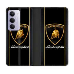 Housse cuir portefeuille Pour Xiaomi Redmi 15 5G Lamborghini Carbone