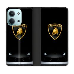Housse cuir portefeuille Pour Xiaomi Redmi 15C 4G Lamborghini Noir
