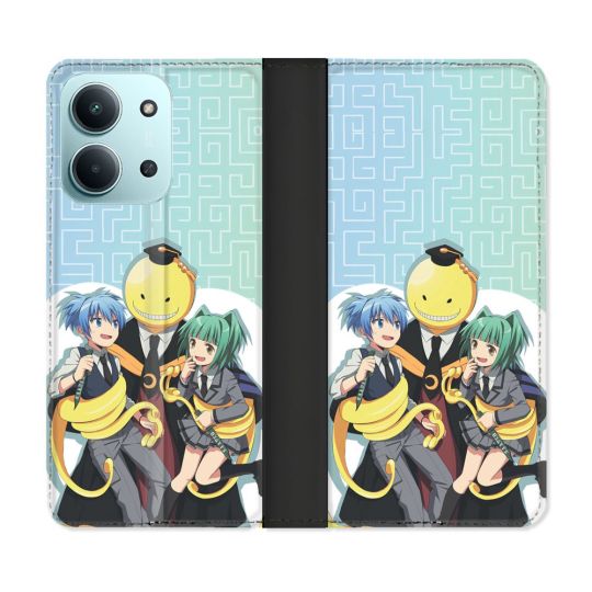 Housse cuir portefeuille Pour Xiaomi Redmi 15C 4G Manga Assassination Classroom Kuro Trio