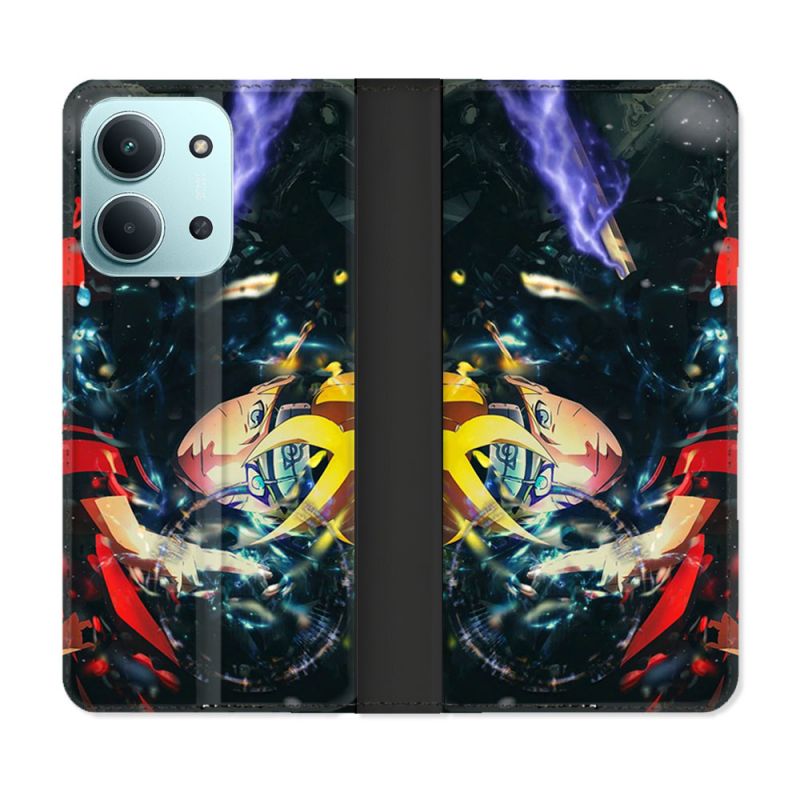 Housse cuir portefeuille Pour Xiaomi Redmi 15C 4G Manga Boruto Eclair