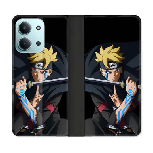 Housse cuir portefeuille Pour Xiaomi Redmi 15C 4G Manga Boruto Tatouage
