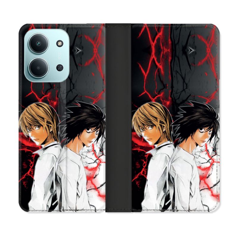 Housse cuir portefeuille Pour Xiaomi Redmi 15C 4G Manga Death Note Duo