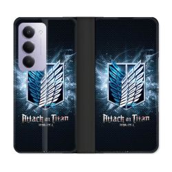 Housse cuir portefeuille Pour Xiaomi Redmi 15 5G Manga Attaque Titans Noir