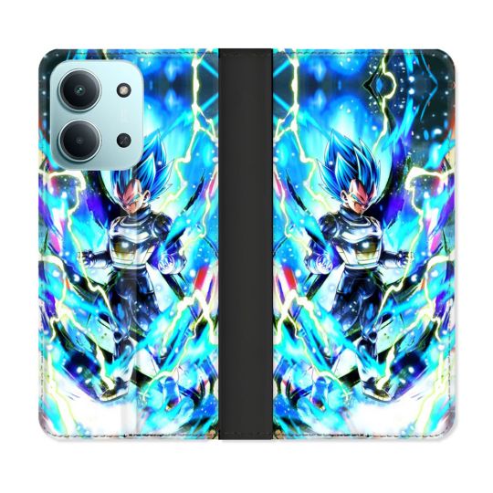 Housse cuir portefeuille Pour Xiaomi Redmi 15C 4G Manga Dragon Ball Vegeta Bleu