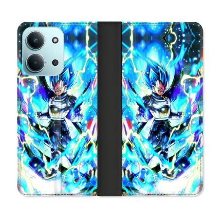 Housse cuir portefeuille Pour Xiaomi Redmi 15C 4G Manga Dragon Ball Vegeta Bleu