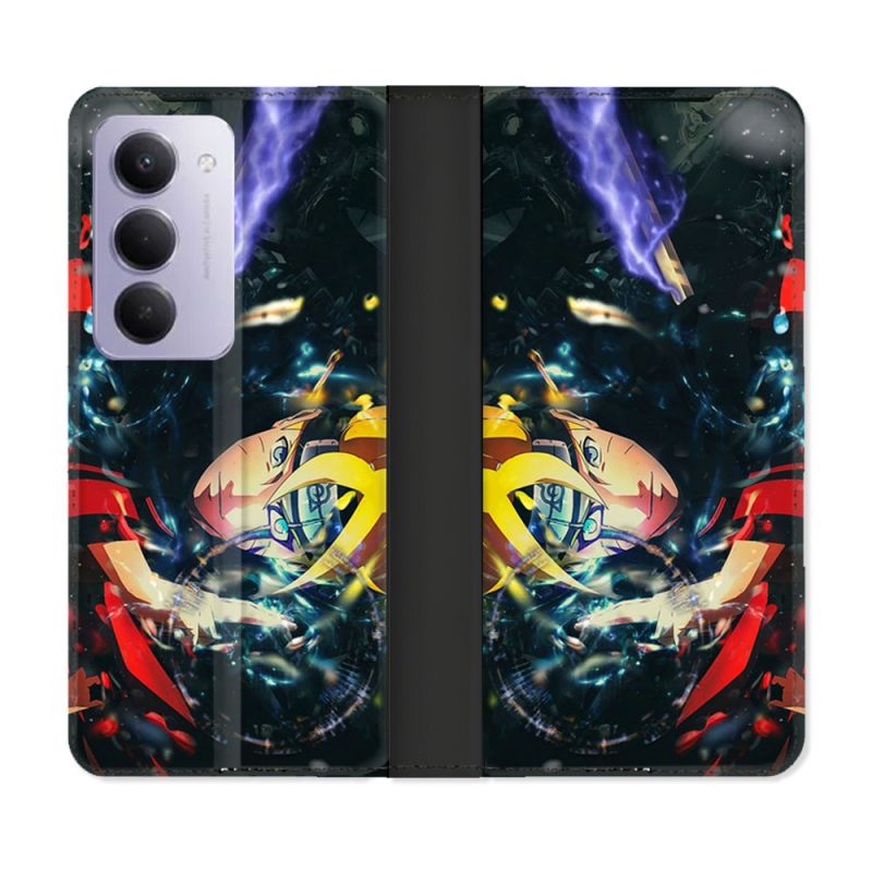 Housse cuir portefeuille Pour Xiaomi Redmi 15 5G Manga Boruto Eclair