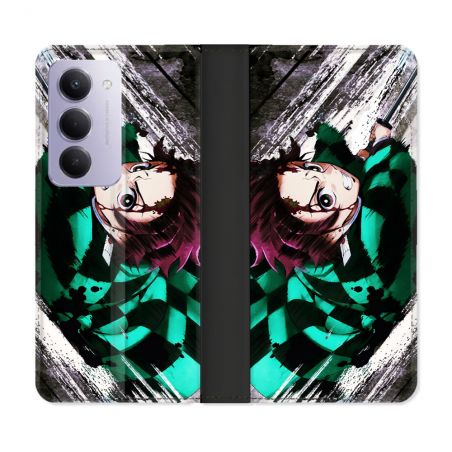 Housse cuir portefeuille Pour Xiaomi Redmi 15 5G Manga Demon Slayer Tanjiro