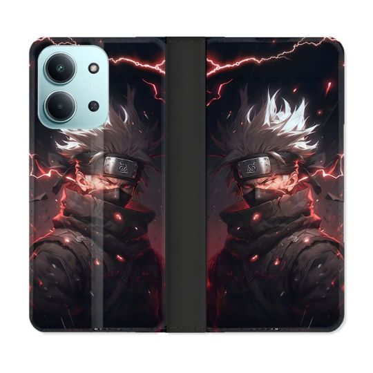 Housse cuir portefeuille Pour Xiaomi Redmi 15C 4G Manga Naruto Kakashi Dark