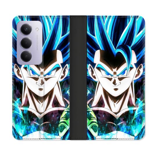 Housse cuir portefeuille Pour Xiaomi Redmi 15 5G Manga Dragon Ball Gogeta Visage